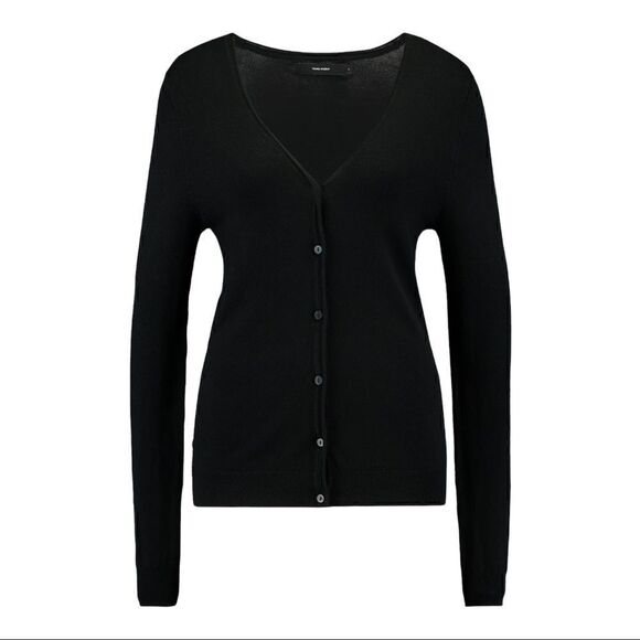 Vero Moda Vmnellie Glory Long Sleeve V-Neck Cardigan in Black - Picture 1 of 8